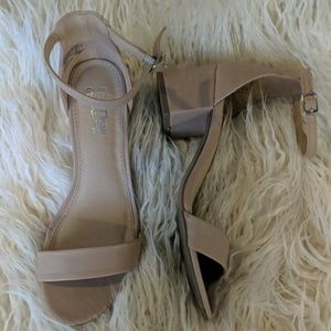Only worn once, women's size 5 block heels